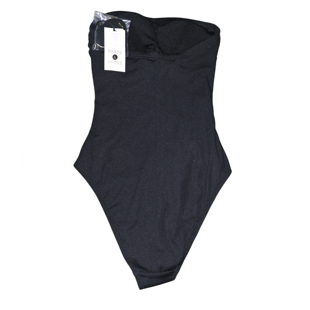 Womens Shade And Shore Black One-Shoulder Swimsuit, Size XS, NWT!!!! - Picture 2 of 3
